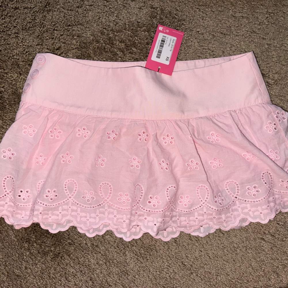 Pink Eyelet Skirt